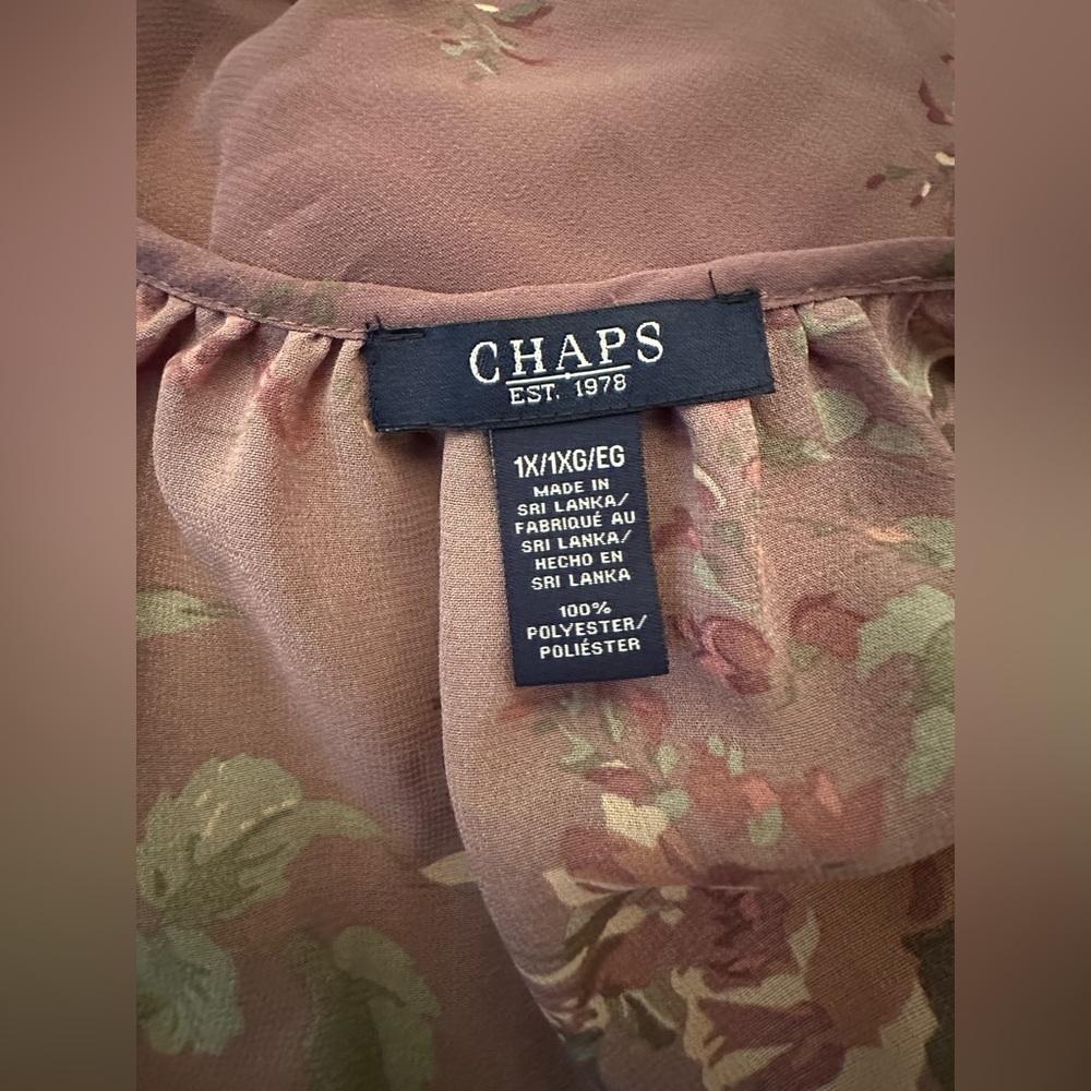 Chaps Women’s Floral Blouse size 1X - Picture 6 of 7